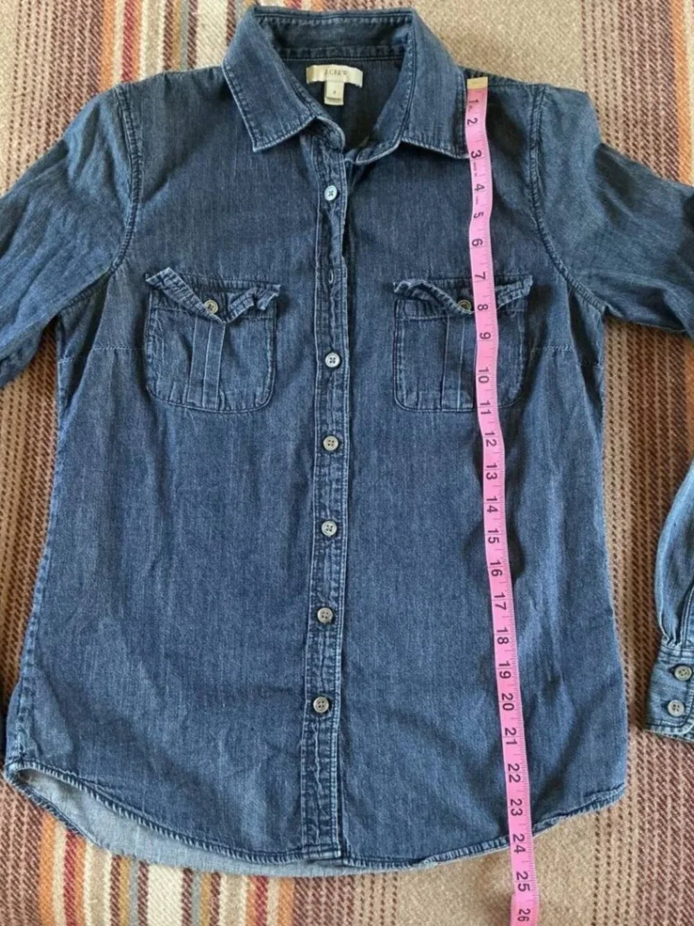 J.Crew Women’s Chambray Button Down Shirt 100% Cotton Small